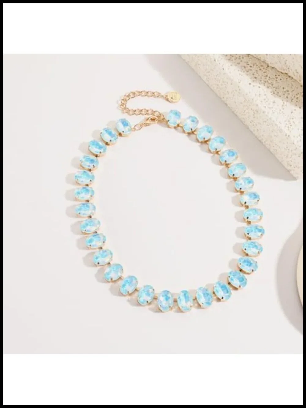 Oval Crystal Rhinestone Choker Necklace Wedding Bridal Jewelry